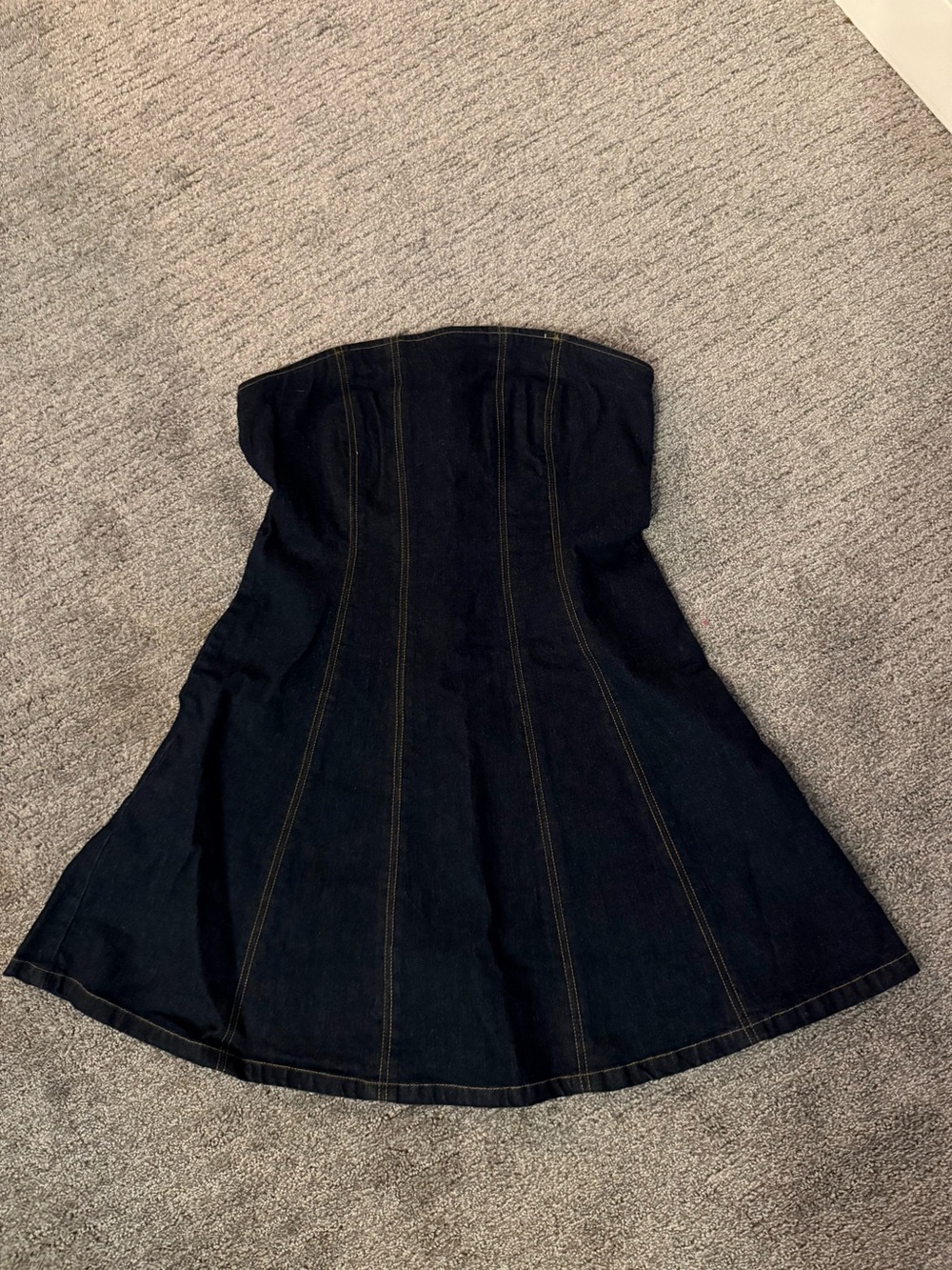 Abercrombie & Fitch Mila Strapless Denim Mini Dress - Dark Wash